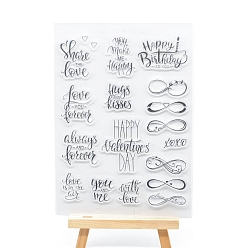 Clear Valentine's Day Theme Clear Silicone Stamps, for DIY Scrapbooking, Photo Album Decorative, Cards Making, Word, 160x110mm