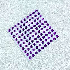 Фиолетовый Плоские круглые акриловые наклейки со стразами, плоские круглые декоративные наклейки с драгоценными камнями для детского творчества, фиолетовые, 8 мм