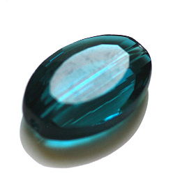 Dark Cyan Imitation Austrian Crystal Beads, Grade AAA, Faceted, Oval, Dark Cyan, 13x10x5mm, Hole: 0.9~1mm
