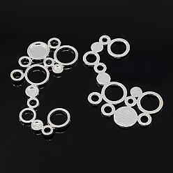 Античное Серебро Сплавочные коннекторы для размещения стразов, без свинца, без кадмии и без никеля, плоско-круглые, античный серебристый цвет, 57x38.50x2 мм