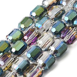 (52) Непрозрачная лаванда Стеклянные бусины с гальваническим покрытием , граненый ствол, разноцветные, 9x7.5 мм, отверстие : 1.3 мм, около 60 шт / нитка, 21.46'' (54.5 см)