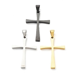 Mixed Color 304 Stainless Steel Pendants, Cross, Mixed Color, 40x28x3mm, Hole: 5x8mm