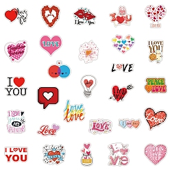 Mixed Color Valentine's Day Themed Paper Stickers, Waterproof Self-adhesive Removable Decals, for Water Bottles, Laptop, Luggage, Cup, Computer, Mobile Phone, Skateboard, Guitar Stickers, Mixed Color, 5~8cm, 50pcs/set