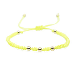 JS-B200002I Durable Acrylic Gold Bead Bracelet for Couples, Handmade Jewelry Gift