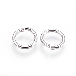 Stainless Steel Color 304 Stainless Steel Open Jump Rings, Stainless Steel Color, 11x1.3mm, Inner Diameter: 8mm, 700pcs/bag