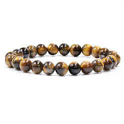 Huanghu 8mm Natural Stone Beaded Bracelet Set with Crystal Agate for Yoga and Country Style