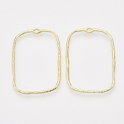 Light Gold Подвесные подвески из сплава, для diy уф смолы, эпоксидная смола, Прессованные цветочные украшения, прямоугольные, золотой свет, 46x32.5x2 мм, отверстие : 3x1.5 мм
