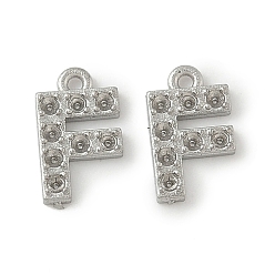 Letter F 304 Настройки горный хрусталь из нержавеющей стали кулон, цвет нержавеющей стали, Буква F, пригодный для стразов 1 мм, 8x5x1 мм, отверстие : 0.7 мм