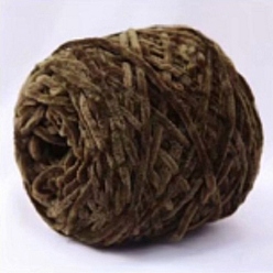 Coffee Wool Chenille Yarn, Velvet Cotton Hand Knitting Threads, for Baby Sweater Scarf Fabric Needlework Craft, Coffee, 5mm, 95~100g/skein