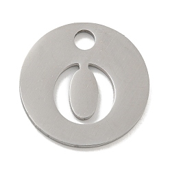 Letter O Не тускнеющие 304 подвески из нержавеющей стали, цвет нержавеющей стали, плоские круглые с буквы, Письмо O, 19x1.2 мм, отверстие : 2.5 мм