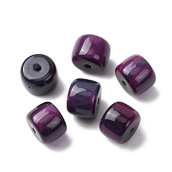 Фиолетовый Непрозрачные шарики cmолы, колонка, с блеском порошок, фиолетовые, 10x8 мм, отверстие : 1.6 мм