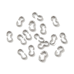 Stainless Steel Color 304 Stainless Steel Quick Link Connectors, Chain Findings, Number 3 Shaped Clasps, Stainless Steel Color, 6.5x3x1.1mm