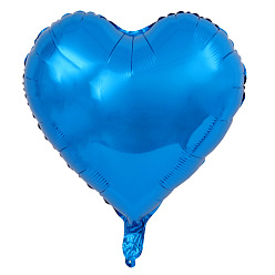Royal Blue Heart Aluminum Film Valentine's Day Theme Balloons, for Party Festival Home Decorations, Royal Blue, 450mm