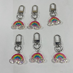 (52) Непрозрачная лаванда 6украшения подвески из смолы, с поворотными застежками-карабинами из сплава, разноцветные, 54 мм