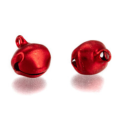Red Aluminum Bell Charms, Red, 14x11.5x10mm, Hole: 2mm