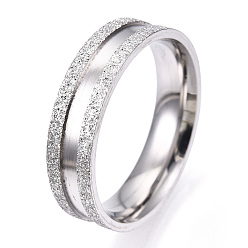 Нержавеющая Сталь Цвет 201 рифленое кольцо из нержавеющей стали для мужчин и женщин, цвет нержавеющей стали, внутренний диаметр: 20 мм, широк: 6 мм