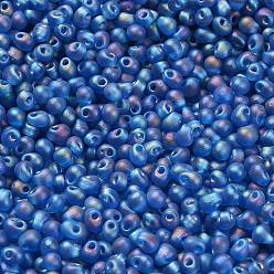 (DP149FR) Matte Transparent Capri Blue AB Миюки 3.4мм капельные бусины, японский бисер, матовые прозрачные цвета ab, (dp149fr) матовый прозрачный капри синий ab, 3.4x3 мм, отверстие : 0.65 мм, Около 180 шт / 10 г