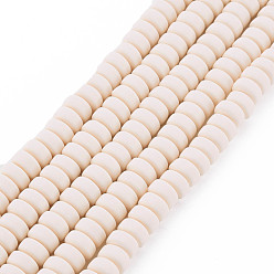Old Lace Handmade Polymer Clay Beads Strands, for DIY Jewelry Crafts Supplies, Flat Round, Old Lace, 6~7x3mm, Hole: 1.5mm, about 113~116pcs/strand, 15.55 inch~16.14 inch(39.5~41cm)
