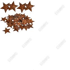 Coconut Brown 60Pcs Iron Pendants, Rusting, Star, Coconut Brown, 47x47x4mm, Hole: 1mm