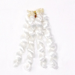 White Imitated Mohair Long Curly Hairstyle Doll Wig Hair, for DIY Girl BJD Makings Accessories, White, 5.91~39.37 inch(150~1000mm)