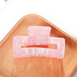Бледно-Розовый Заколки для волос из пвх, прямоугольные, розовый жемчуг, 82x43x42 мм