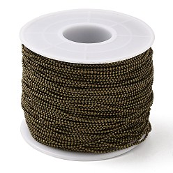 Античная Бронза Граненые латунные шаровые цепи, пайки, круглые, античная бронза, 1.5 мм