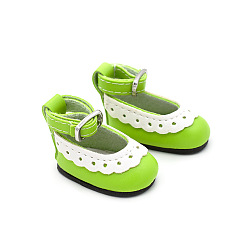 Зеленый газон Кукольная обувь из искусственной кожи, с кружевом, аксессуары для американских кукол, зеленый газон, 50x22x30 мм