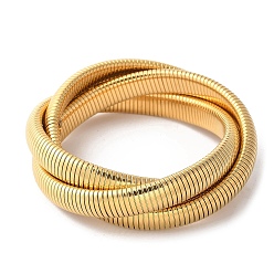 Золотой 304 из нержавеющей стали браслеты простирания, браслеты крест-накрест для женщин, ионное покрытие (ip), золотые, внутренний диаметр: 2-1/8 дюйм (5.5 см), 10 мм