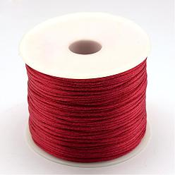 Dark Red Nylon Thread, Rattail Satin Cord, Dark Red, 1.5mm, about 100yards/roll(300 feet/roll)