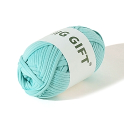 Pale Turquoise Polyester Cloth Yarn, For Hand Knitting Thick Thread, Crochet Cloth Yarn, Pale Turquoise, 5mm, about 32.81 Yards(30m)/Skein