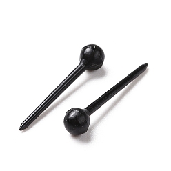 Black 10000Pcs Eco-Friendly Plastic Stud Earring Findings, Ball Head Pin, Black, 15x3mm, Pin: 0.95mm, about 10000pcs/bag