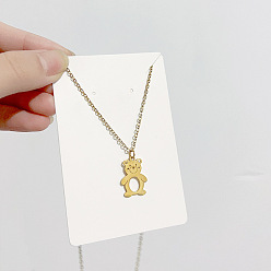 Медведь Рождество 304 ожерелья с цепочкой из нержавеющей стали с подвеской, золотые, медведь