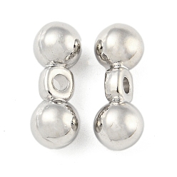 Platinum CCB Plastic Beads, Double- Ball, Platinum, 15.5x6mm, Hole: 1.8mm