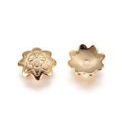 Golden 304 Stainless Steel Bead Caps, Multi-Petal, Flower, Golden, 7.5x1.5mm, Hole: 1mm