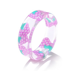 5342303 Transparent Fruit Resin Ring for Women - Summer Fruits Joint Open Ring