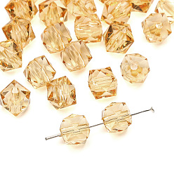 Цвет Древесины Прозрачные акриловые бусины, Куба, граненые, деревесиные, 10 мм, отверстие : 2 мм, о 39 шт / комплект