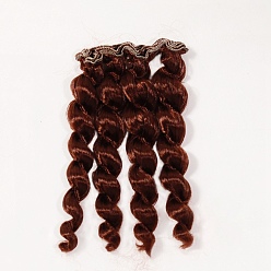 Saddle Brown Imitated Mohair Long Curly Hairstyle Doll Wig Hair, for DIY Girl BJD Makings Accessories, Saddle Brown, 5.91~39.37 inch(150~1000mm)