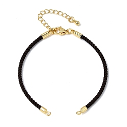 Коричневый 2мм витой круглый нейлоновый шнур для изготовления браслета, подходит для соединительных шармов, с латунными выводами и 303 застежками из лобстера из нержавеющей стали, реальный 18 k позолоченный, кофе, 6.22 дюйм (15.8 см)