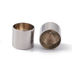 Stainless Steel Color Tarnish Resistant 201 Stainless Steel Cord Ends, End Caps, Column, Stainless Steel Color, 10x11mm, Inner Diameter: 10mm