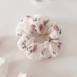 Бургундия Шикарная резинка-бантик с цветочным принтом для женских летних причесок пучок — элегантный и универсальный аксессуар на голову