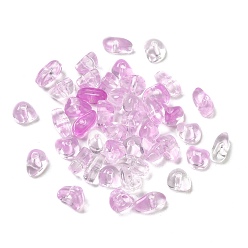 Violet Transparent Acrylic Beads, Mixed Shapes, Violet, 4.3~5.8x7.6~8.5x3.8~4.7mm, Hole: 1.6mm, about 4200pcs/500g