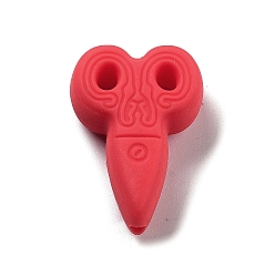 Indian Red Food Grade Silicone Focal Beads, Silicone Teething Beads, Scissor, Indian Red, 29.5x20x9mm, Hole: 2mm
