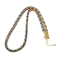 Green 5M Braided Chinlon Cord Bracelets, with Brass Findings, Green, 17.48~17.91x0.20 inch(44.4~45.5x0.5cm)