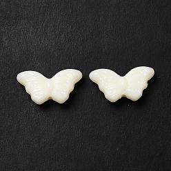 Белый Непрозрачные акриловые бусины, бабочка, белые, 8x15x4.5 мм, отверстие : 1.2 мм, Около 2000 шт / 500 г