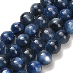 Кианит Натуральный кианитовые бисер пряди, круглые, класс AAA, 11 мм, отверстие : 1 мм, около 37 шт / нитка, 15.94'' (40.5 см)