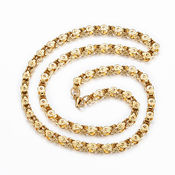 Golden 304 Stainless Steel Chain Necklaces, with Lobster Claw Clasps, Golden, 21.65 inch(55cm), 5x5mm