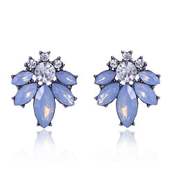 Blue protein Stylish and Elegant Crystal Flower Earrings with a Personalized Touch