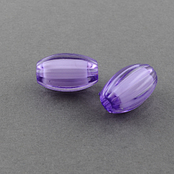 Indigo Transparent Acrylic Beads, Bead in Bead, Oval, Indigo, 20x12mm, Hole: 3.9mm, about 310pcs/500g