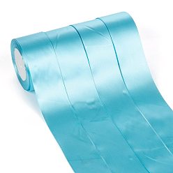 Sky Blue Single Face Solid Color Satin Ribbon, for Gift Packaging, Party Decoration, Sky Blue, 1-1/2 inch(38~40mm), about 25yards/roll(22.86m/roll), 5rolls/group, 125yards(114.3m/group)