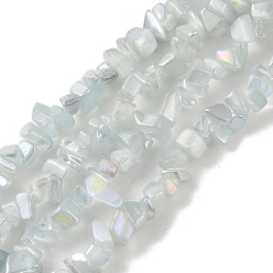 WhiteSmoke Spray Painted Glass Beads Strands, Chip, WhiteSmoke, 2.5~6.5x3~10x4~12.5mm, Hole: 1mm, 33.86''(86cm)